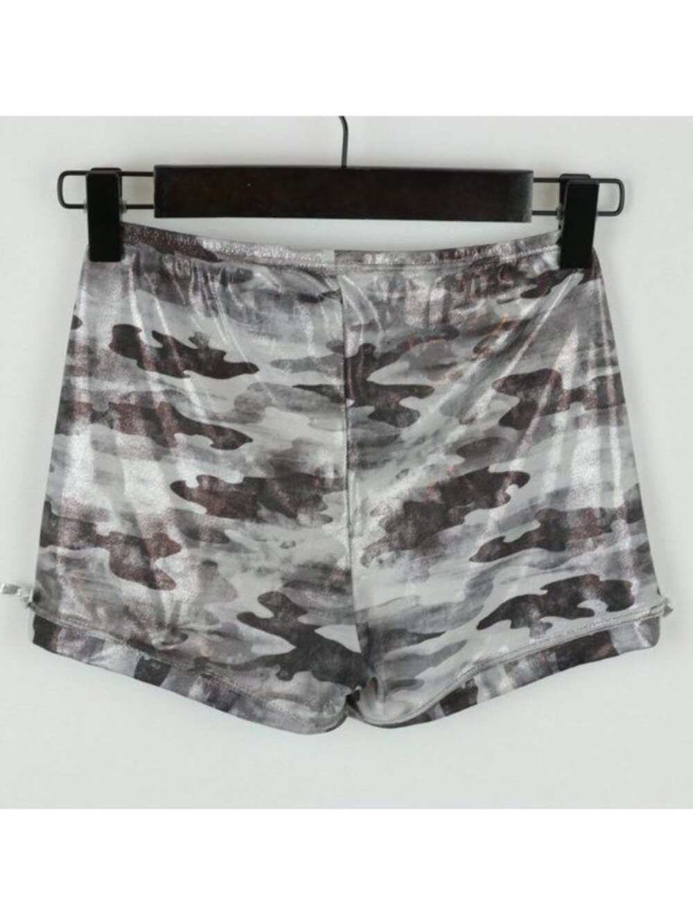 Monkeybar Buddies Cosmic Camo Girls Size 10 Gray Spandex Gymnastics Shorts - Picture 3 of 6